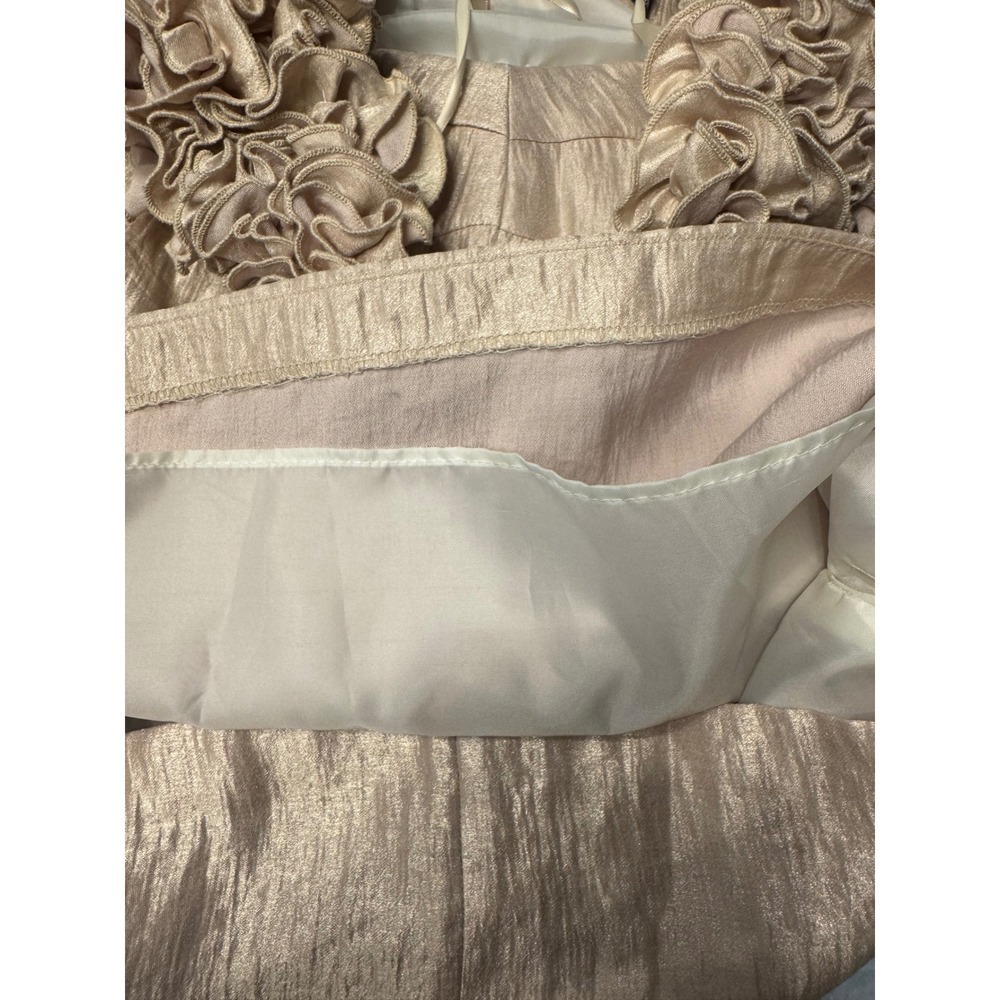 Alexia Admor Strapless Ruffled Embellished Cocktail Dress Champagne M - Picture 6 of 7